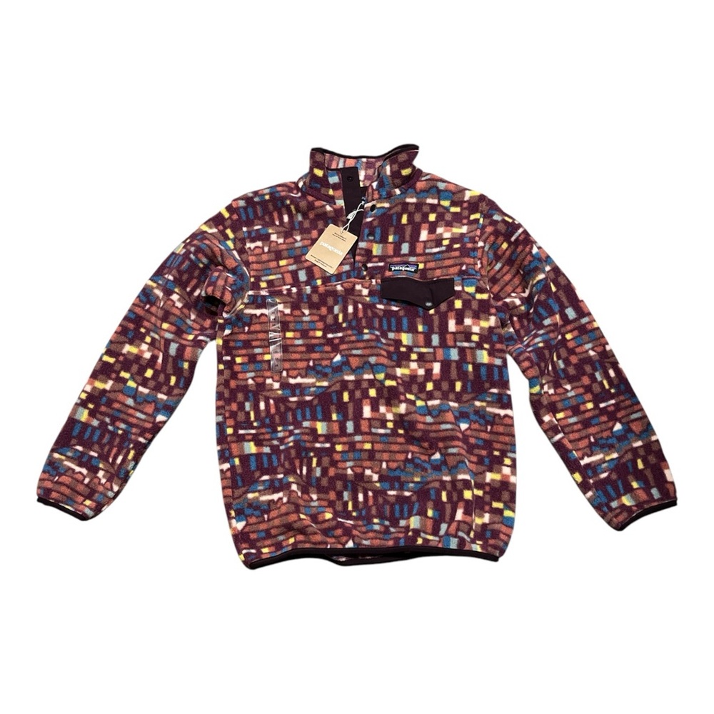 Patagonia Lightweight Synchilla Snap-T Pullover Fitz Roy Patchwork Night Plum XS